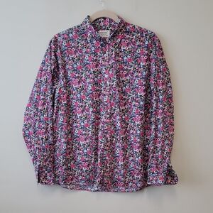 Floral Men's Button-Down Shirt - Pink and Blue